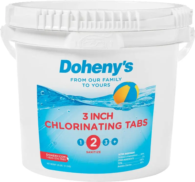 Professional-Grade Trichlor Stabilized Chlorine Tablets – Individually Wrapped 3-Inch Slow-Dissolving Disinfectant (50-Lb)