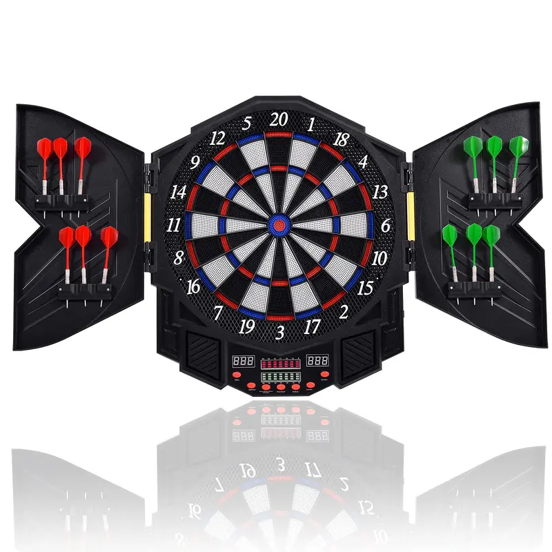 Professional LED Dartboard Cabinet Set – Electronic Dart Game for Home Recreation Rooms