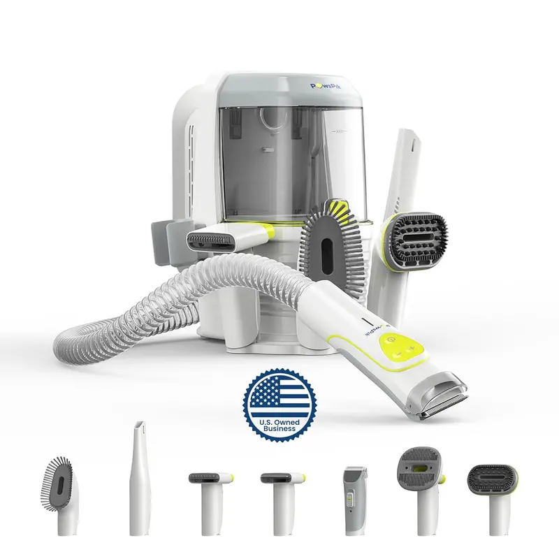 Professional Pet Grooming Vacuum – Handheld Control Unit with 7 Tools, 6 Suction Settings, and 2.2L HEPA Filtration