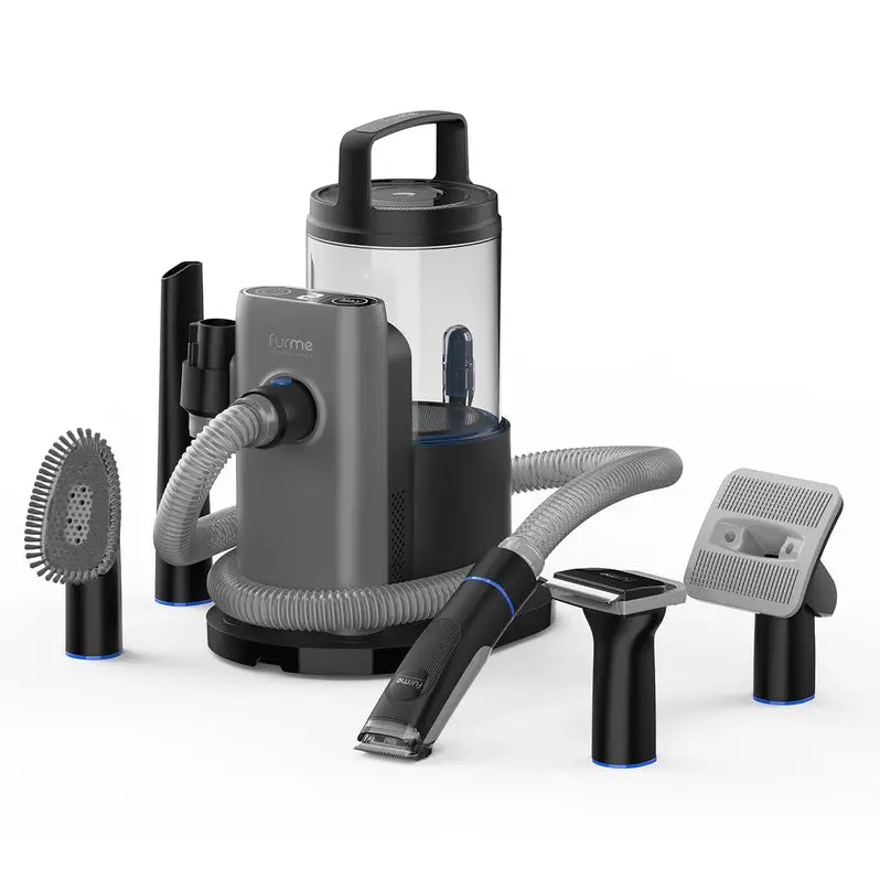Professional Pet Hair Vacuum Kit – 2-Liter Canister System with 5 Specialty Attachments | Designed for All Coat Types on Dogs and Cats