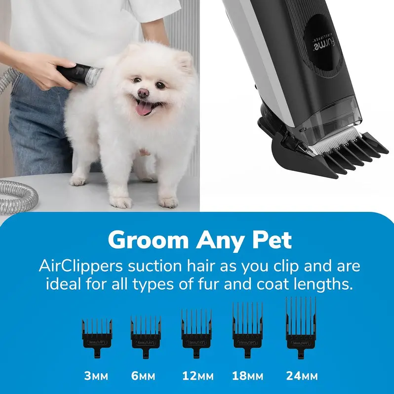 Professional Pet Hair Vacuum Kit – 2-Liter Canister System with 5 Specialty Attachments | Designed for All Coat Types on Dogs and Cats