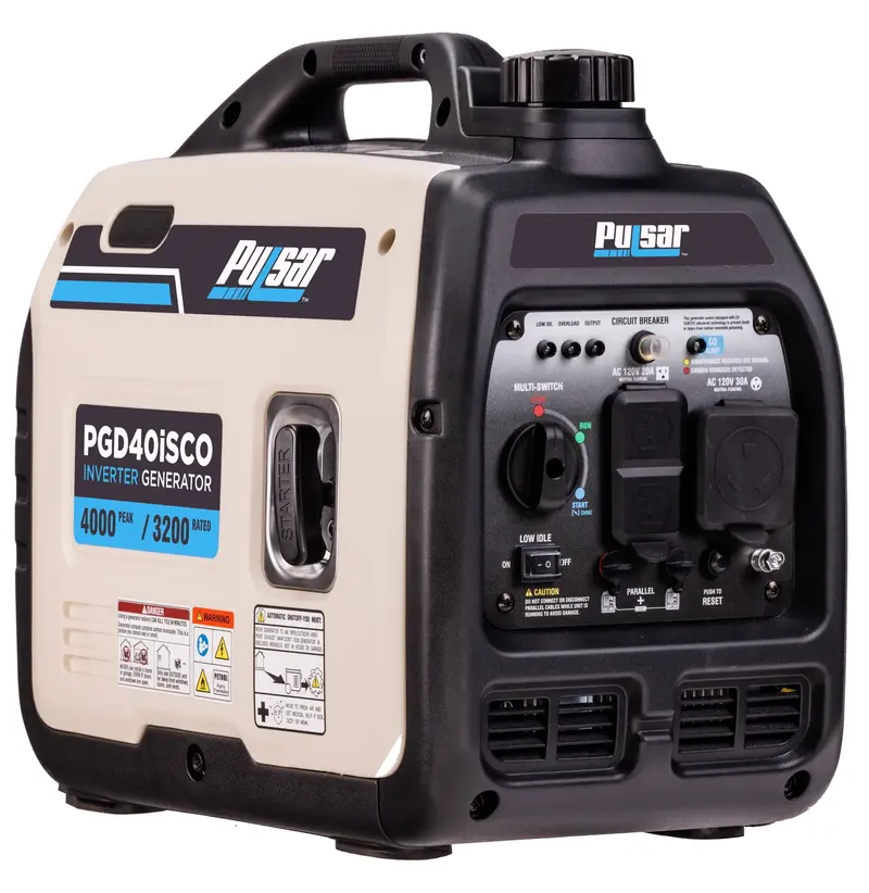 Pulsar 4000W Inverter Generator – Quiet Operation, CO Sentry Safety, Portable & Electronics-Safe Power Source