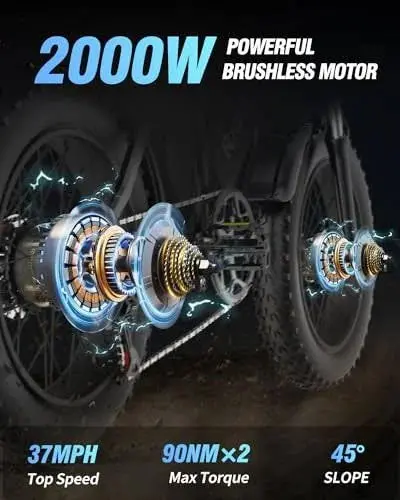 Q20PRO High-Performance E-Bike – 2000W Dual-Motor Electric Bicycle with 52V/40Ah Battery