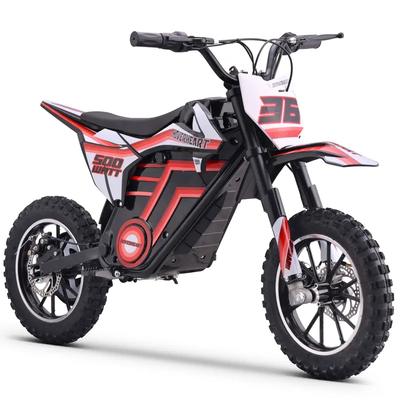 QEASET 500W Youth Electric Dirt Bike – Blue Frame, Ideal for Riders Ages 8–14