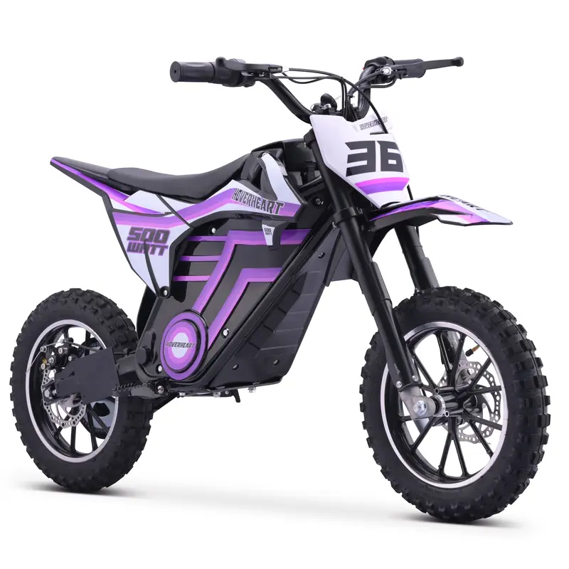 QEASET 500W Youth Electric Dirt Bike – Blue Frame, Ideal for Riders Ages 8–14