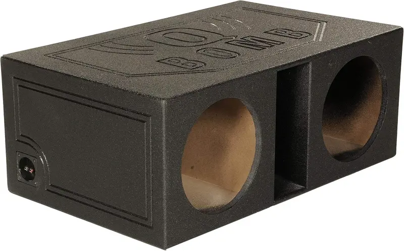 QPower QBOMB12VL Dual 12" Vented Subwoofer Enclosure — Reinforced MDF Cabinet with Rhino Liner Finish