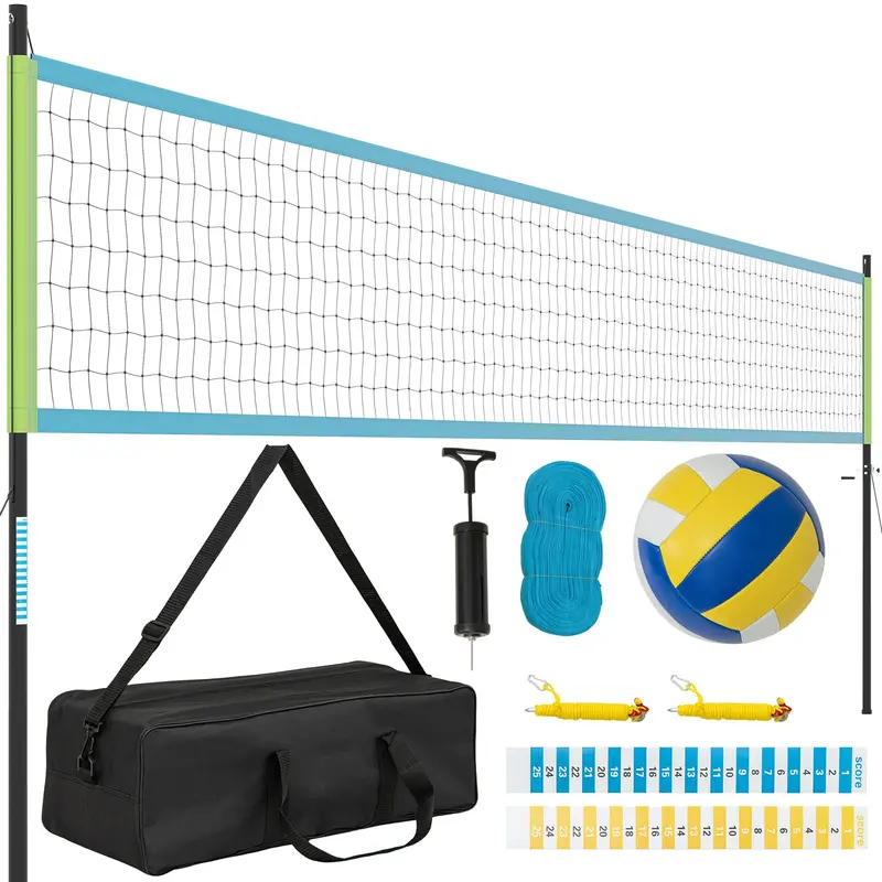 Quick-Setup Outdoor Volleyball Net Kit with Telescoping Height-Adjustable Poles