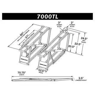 QuickJack 7000TL Portable Dual-Post Vehicle Lift – 7,000-Lb Capacity for Trucks and SUVs