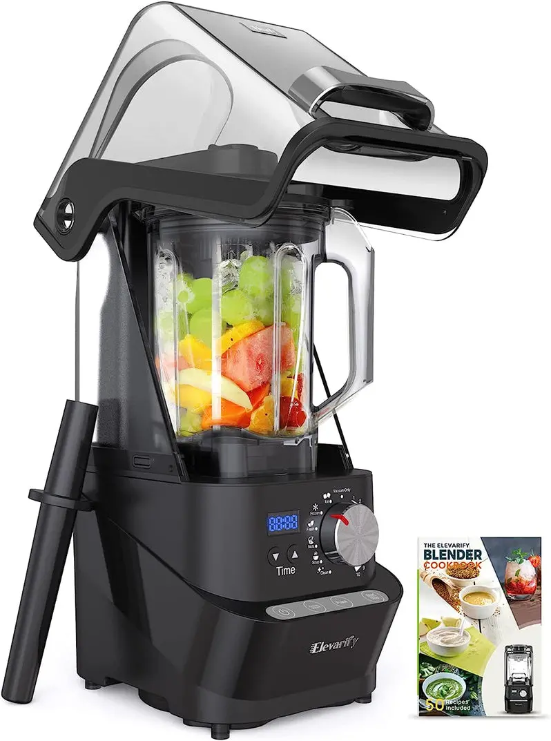 Quiet High-Power Vacuum Blender – 1500W Commercial-Grade Smoothie Maker with 56-Oz Jar & Safety Lock