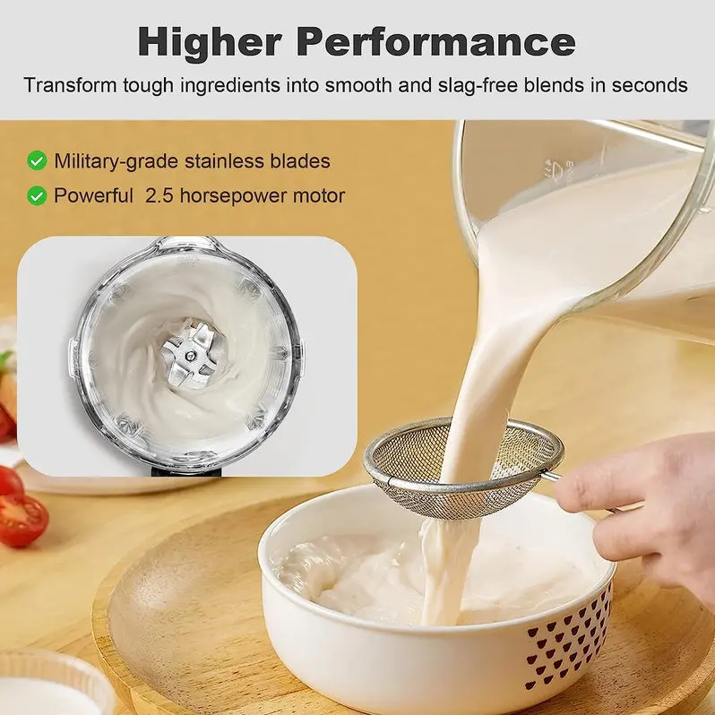 Quiet High-Power Vacuum Blender – 1500W Commercial-Grade Smoothie Maker with 56-Oz Jar & Safety Lock