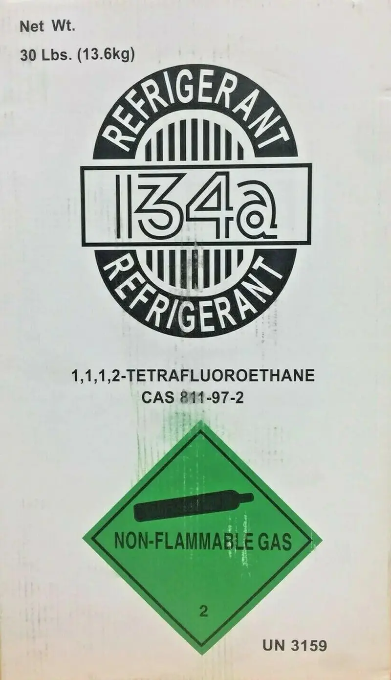 R134a Automotive AC Refrigerant – 30-Lb Cylinder of 1,1,1,2-Tetrafluoroethane for Vehicle Cooling Systems