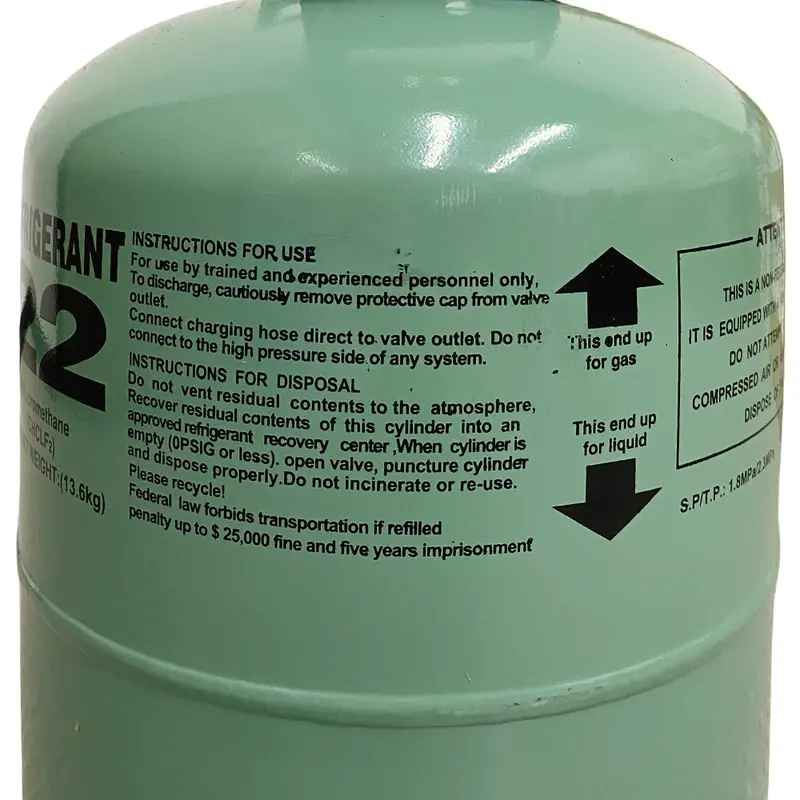 R22 Refrigerant Gas Cylinder – 30-Pound HVAC Charging Tank