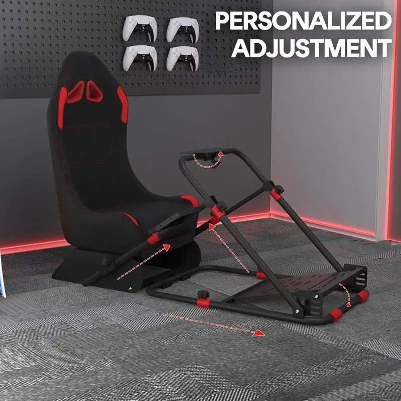 RACGTING Foldable Racing Cockpit – Logitech & Thrustmaster-Compatible Sim Rig