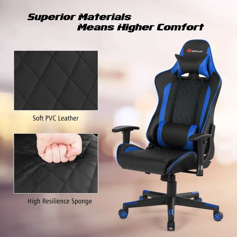 Racing-Style Gaming Desk and Ergonomic Chair Set with Lumbar Support & Adjustable Headrest