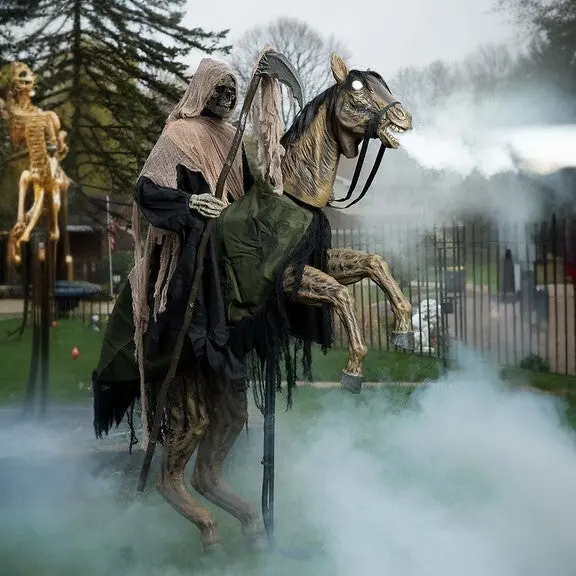 Reaper's Ride Animatronic Prop – Motion-Activated Haunted House Decoration