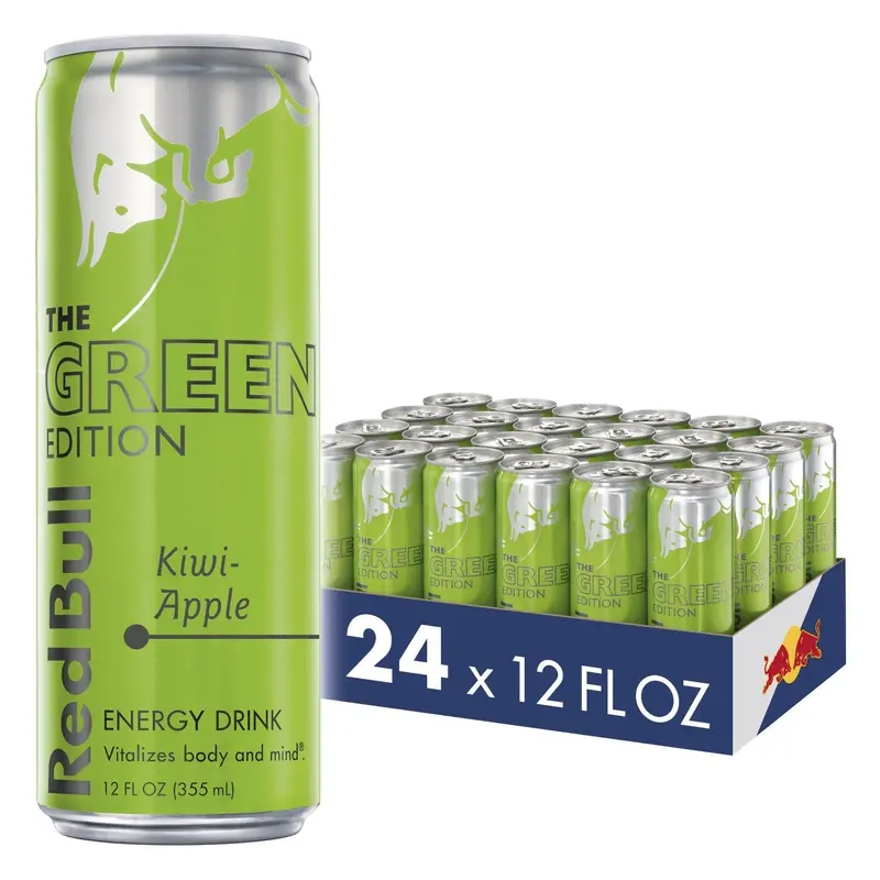 Red Bull Kiwi Apple Energy Drink – 24-Pack of 12 fl oz Cans, Green Edition Flavor Variant