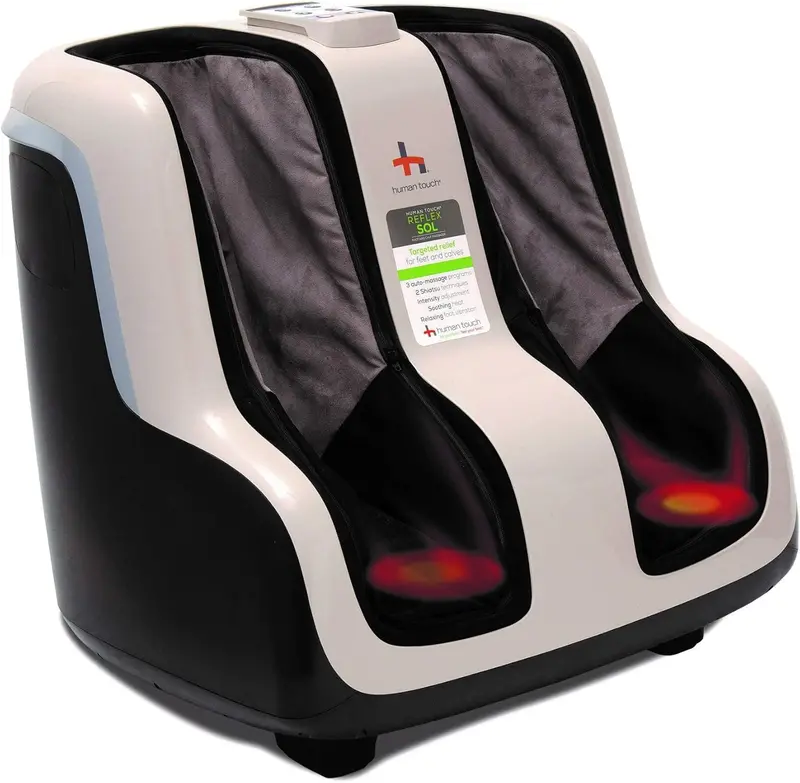 Reflex SOL Heated Foot and Calf Massager – Adjustable Shiatsu Compression Therapy (Fits Up to Size 12)
