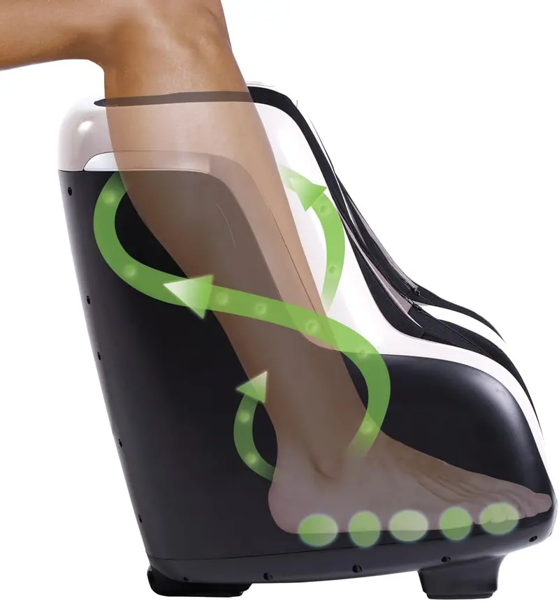 Reflex SOL Heated Foot and Calf Massager – Adjustable Shiatsu Compression Therapy (Fits Up to Size 12)