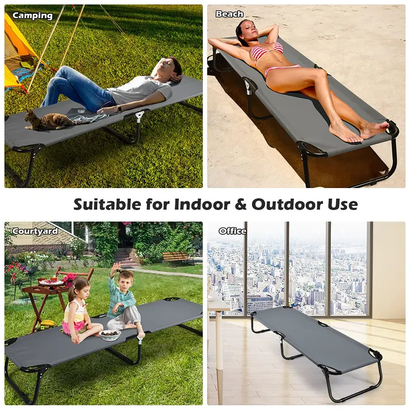 Reinforced Steel Camping Cot – Heavy-Duty Collapsible Bed for Outdoor Adventures