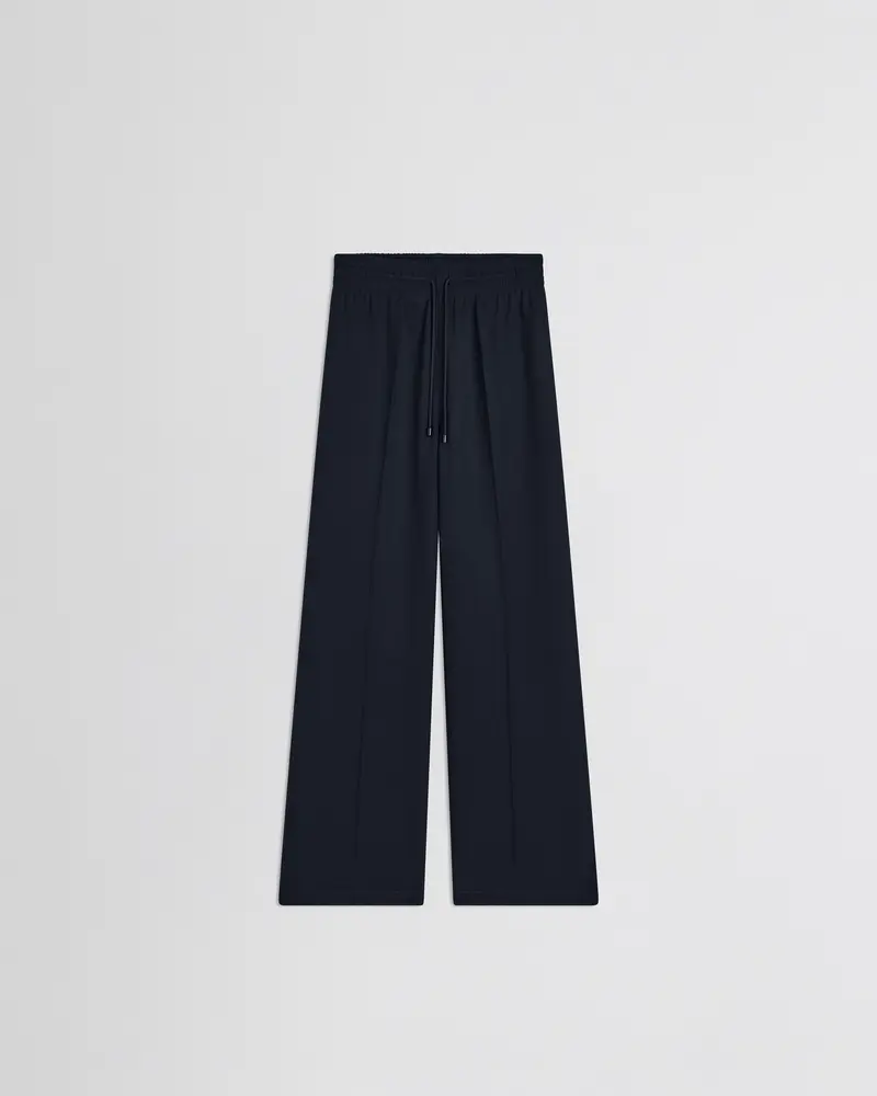 Relaxed-Fit Navy Track Trousers In Technical Barathea Fabric