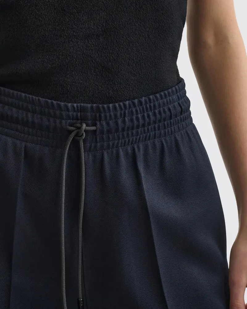 Relaxed-Fit Navy Track Trousers In Technical Barathea Fabric