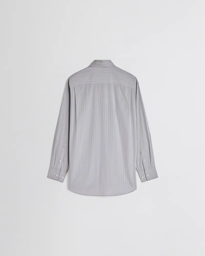 Relaxed-Fit Soft Grey Pinstripe Cotton Shirt 2