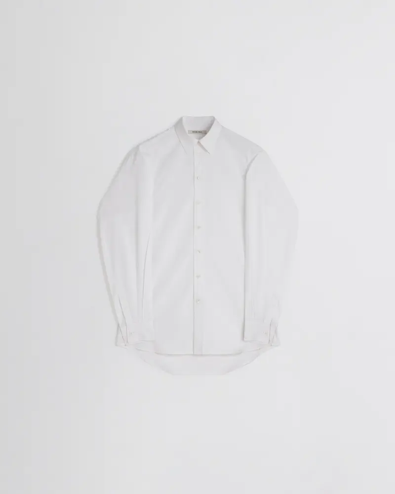Relaxed-Fit White Tuxedo Shirt