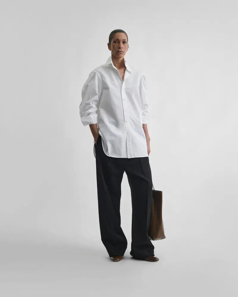 Relaxed-Fit White Tuxedo Shirt