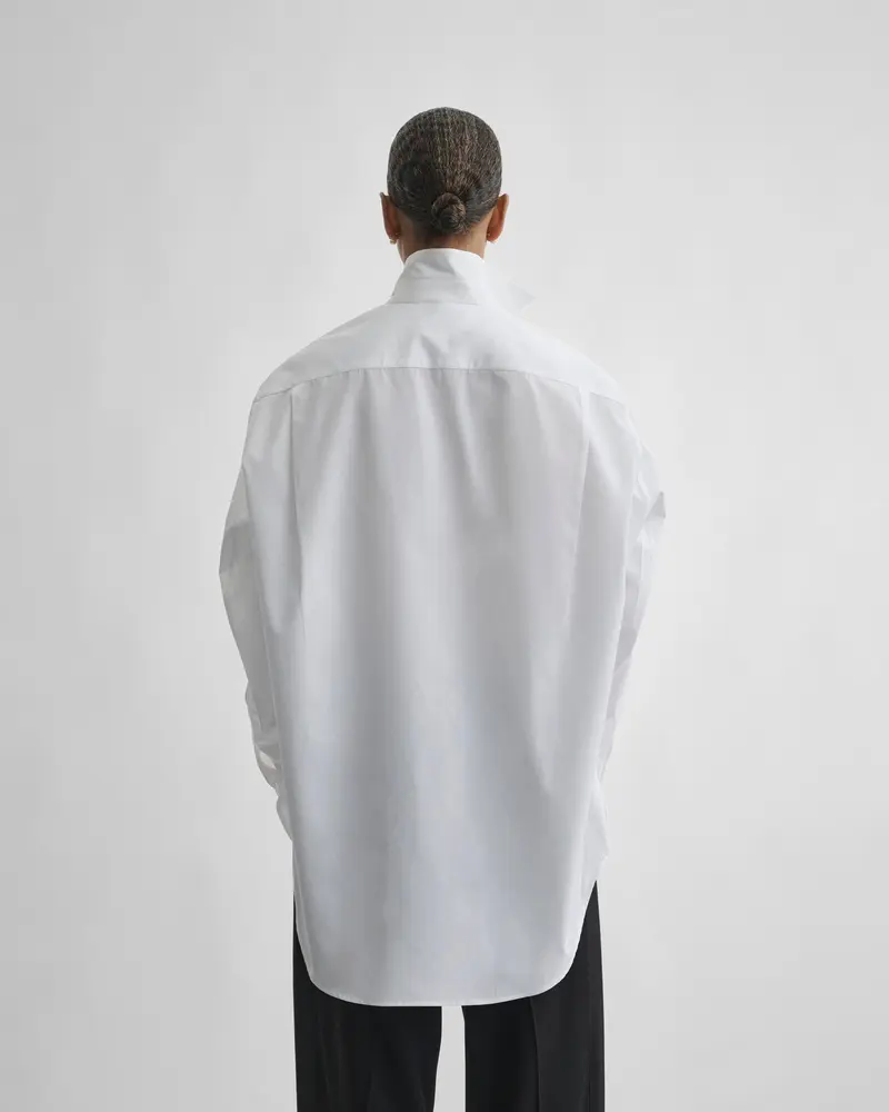 Relaxed-Fit White Tuxedo Shirt