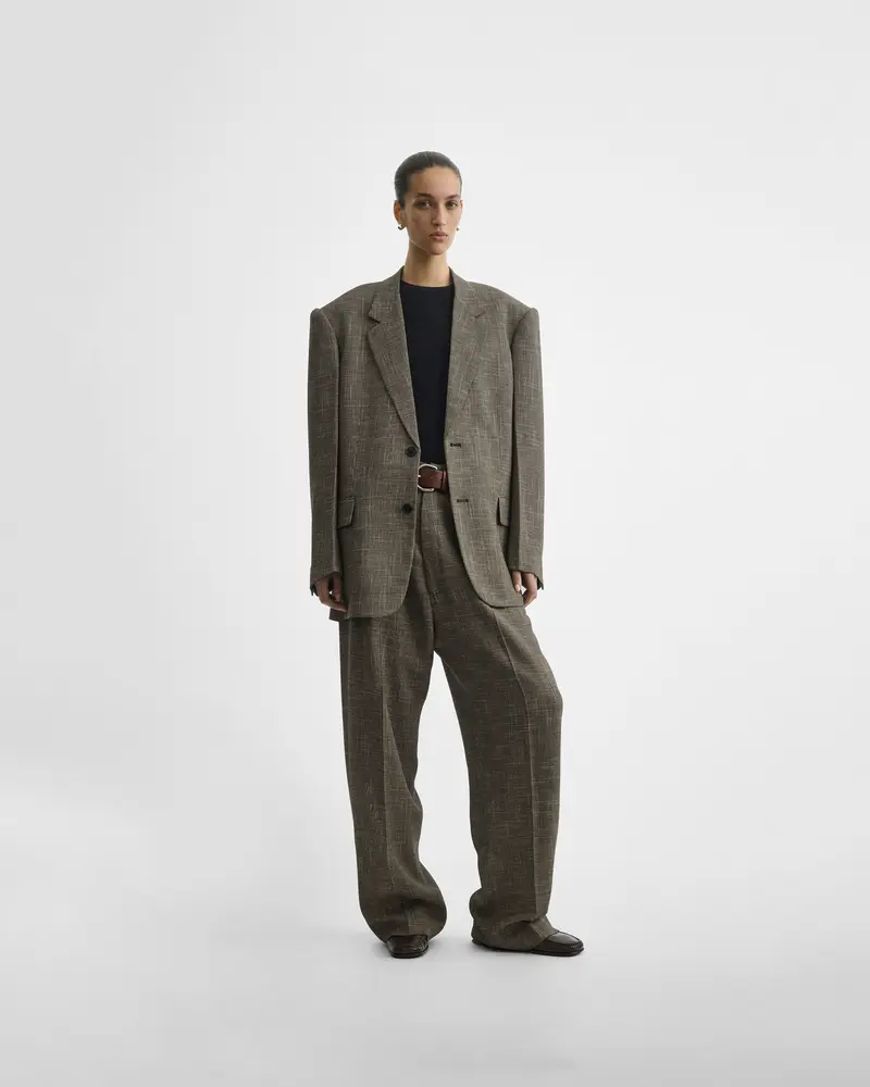 Relaxed-Style Tailored Jacket In Salt-And-Pepper Woven Viscose