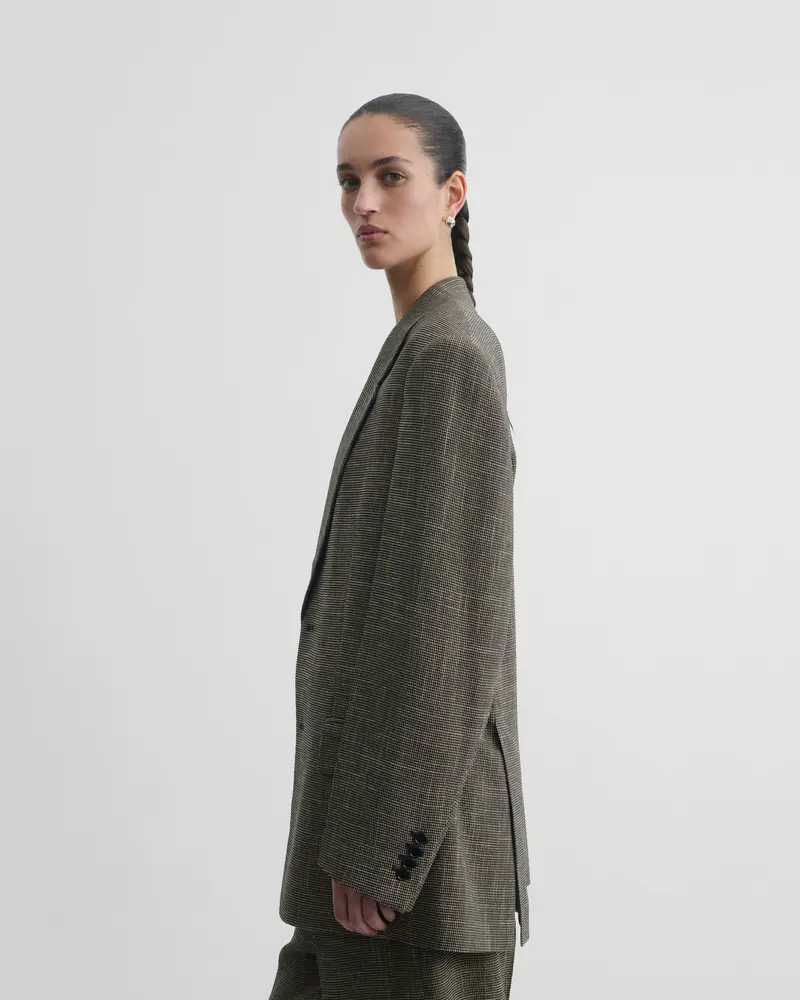Relaxed-Style Tailored Jacket In Salt-And-Pepper Woven Viscose