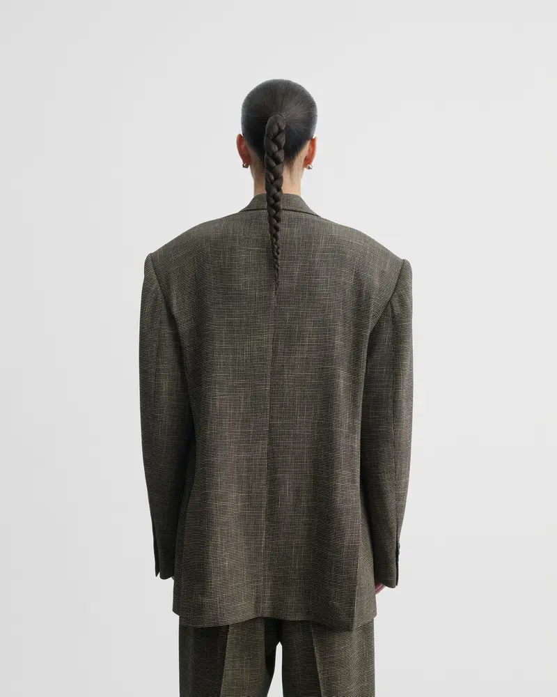 Relaxed-Style Tailored Jacket In Salt-And-Pepper Woven Viscose