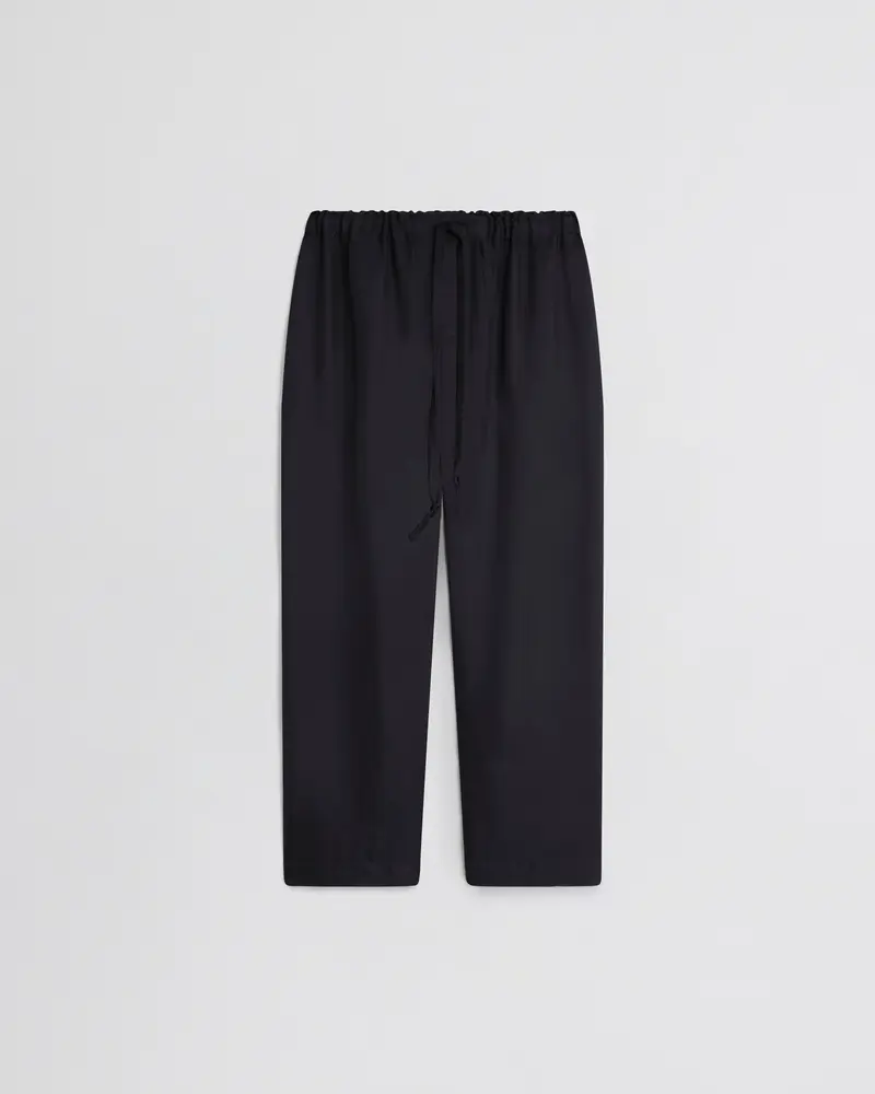 Relaxed Tuxedo-Cotton Pyjama Trousers In Black