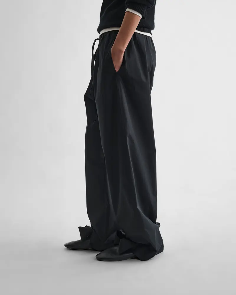 Relaxed Tuxedo-Cotton Pyjama Trousers In Black