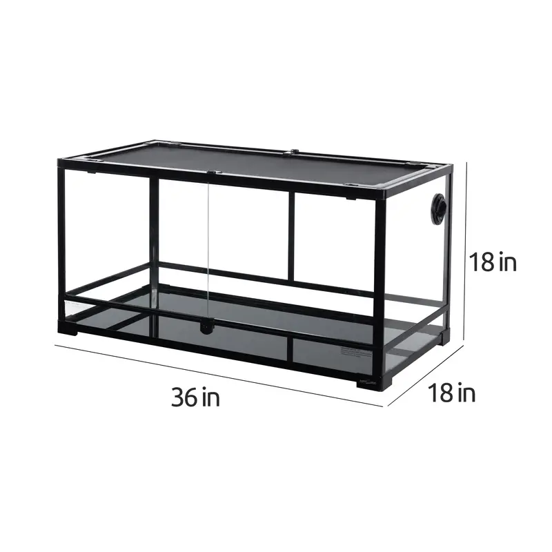REPTI-ZOO 40-Gallon Front-Access Glass Terrarium — Dual-Door Design for Snakes, Lizards & Other Reptiles