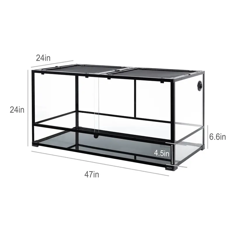 REPTIZOO 120-Gallon Premium Ventilated Reptile Enclosure – Spacious & Secure