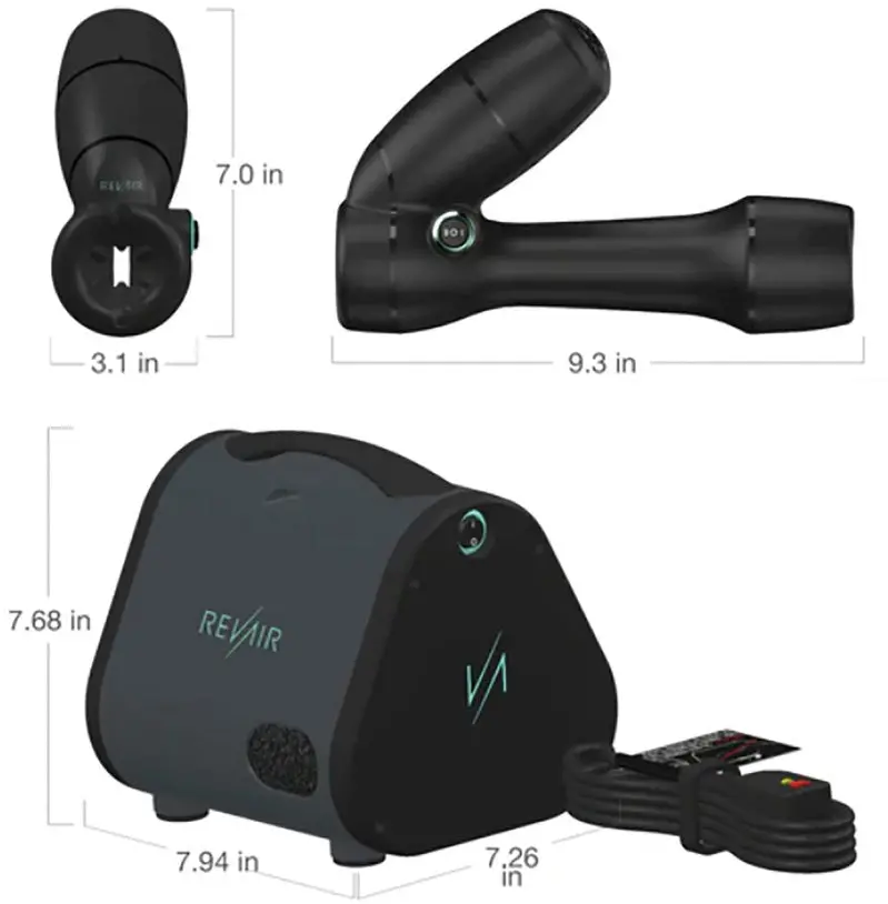 REVAIR Reverse-Air Dryer – Matte Black Styling Dryer with Included Clips