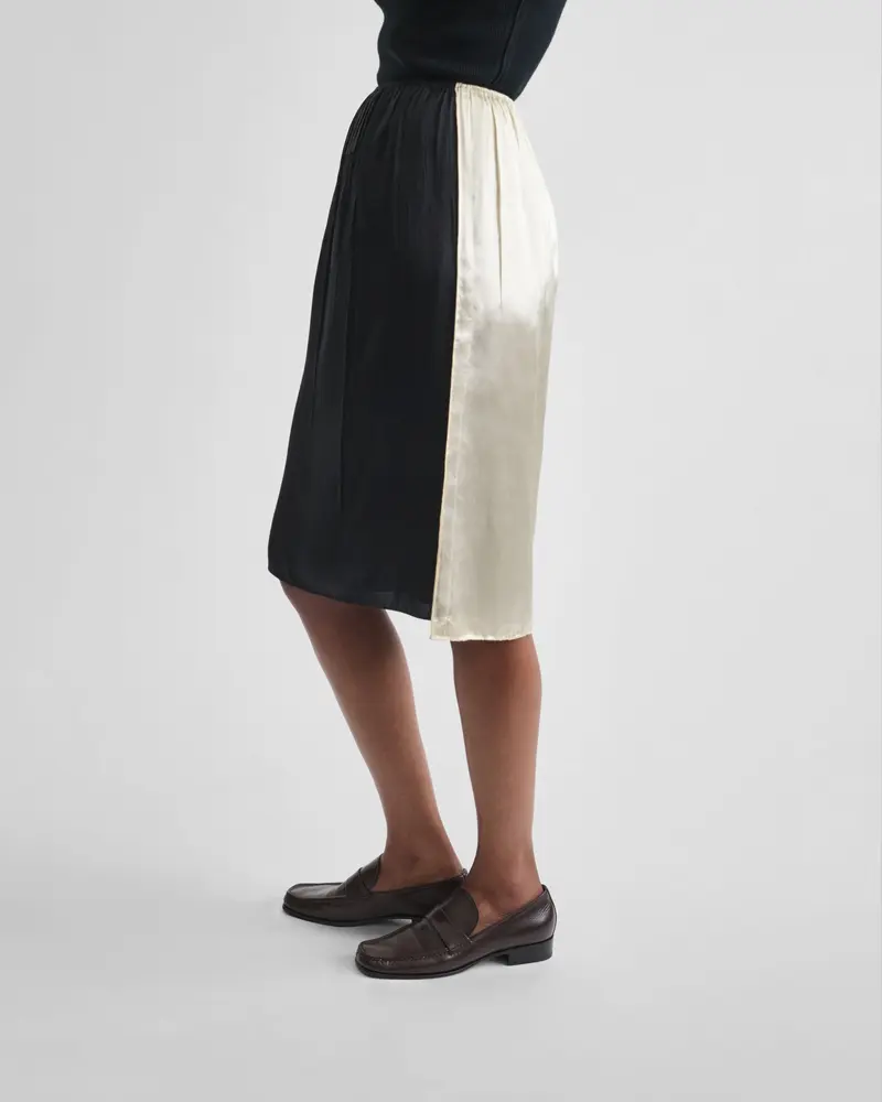 Reversible Black Silk Slip Skirt