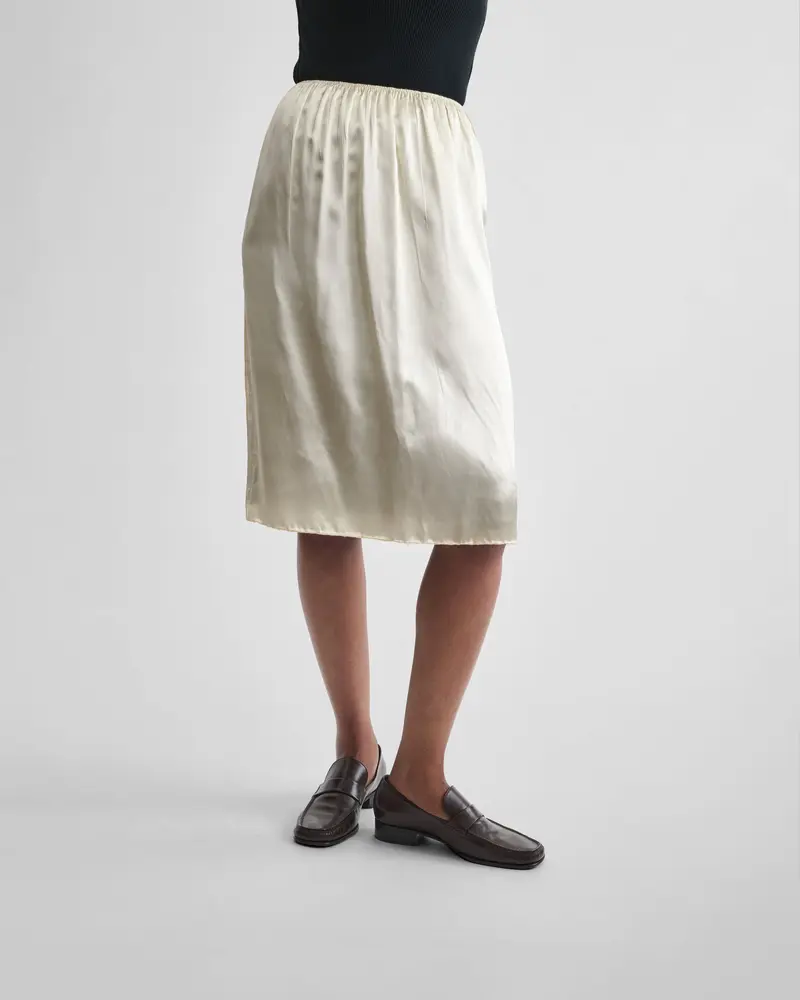 Reversible Black Silk Slip Skirt