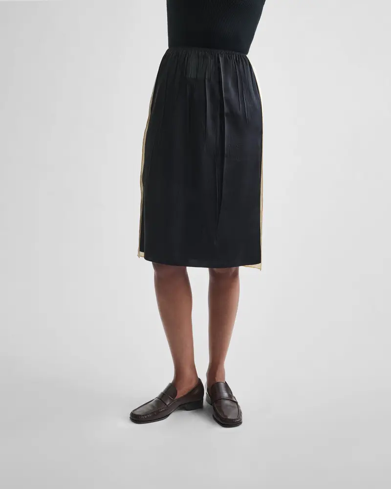 Reversible Black Silk Slip Skirt