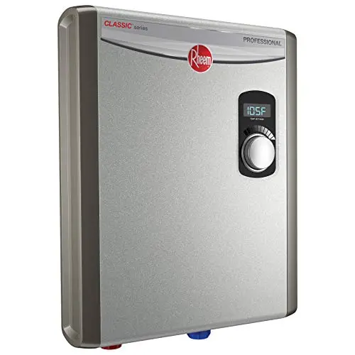 Rheem 18kW Tankless Electric Water Heater — Compact On-Demand Heating System (240V), Energy-Efficient Design