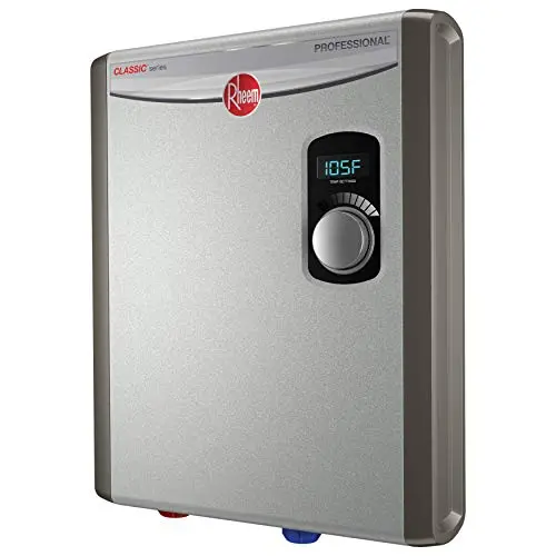 Rheem 18kW Tankless Electric Water Heater — Compact On-Demand Heating System (240V), Energy-Efficient Design
