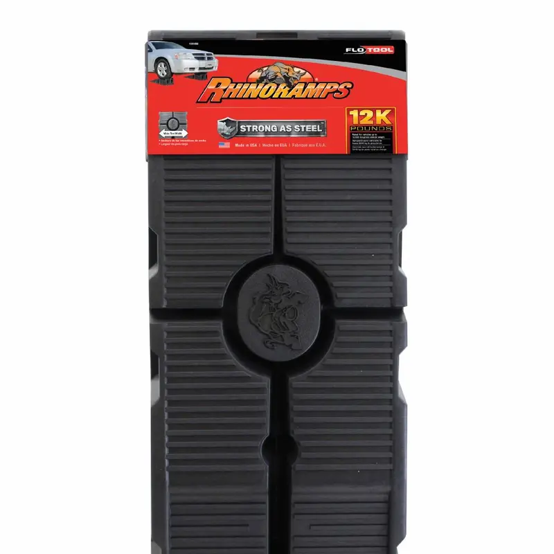 RhinoGear RhinoRamps Vehicle Lift Ramps – Low-Profile Set Rated for 12,000 lbs Gross Vehicle Weight