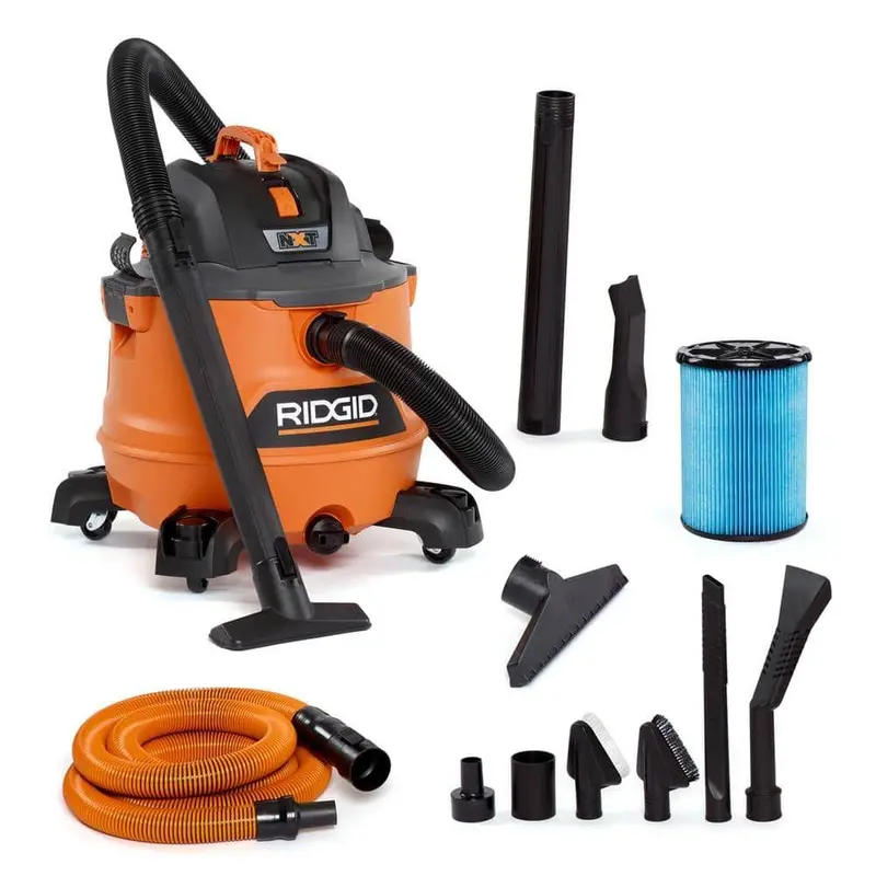 RIDGID 14-Gallon NXT Wet/Dry Vacuum – 6.0 Peak HP with Fine Dust Filtration