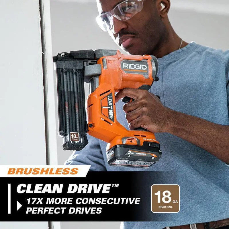 RIDGID 18V Dual-Nailer Kit – Brad + Finish Nailers with Battery & Charger