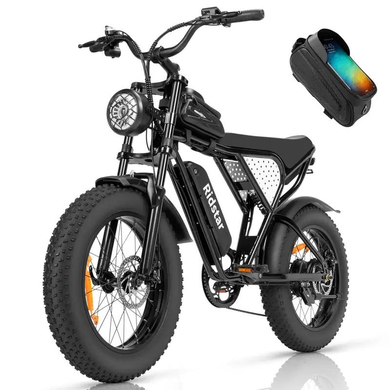 Ridstar 1200W All-Terrain E-MTB with Fat Tires — 48V 15.6Ah Battery, 30mph Top Speed & Full Suspension