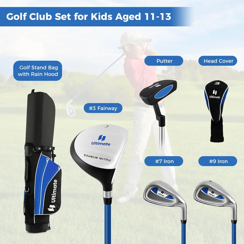 Right-Handed Junior Golf Set for Ages 11–13 — Complete Clubs with Lightweight Stand Bag 2