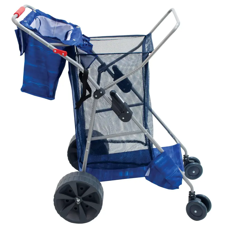 Rio Wonder Wheeler Deluxe All-Terrain Beach Cart – Foldable Utility Wagon in Dark Blue