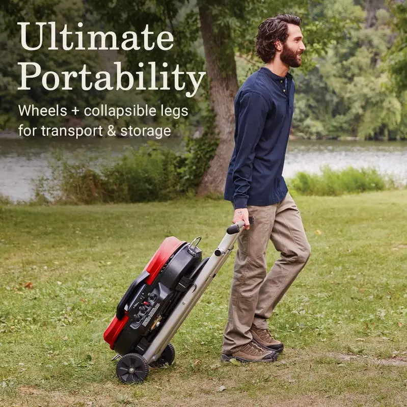 RoadTrip Portable 3-Burner Propane Grill – Stand-Up Design with InstaStart Ignition