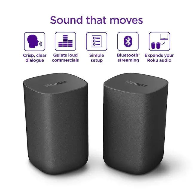 Roku Wireless Speaker Pair – Dual Portable Indoor Speakers, 6.1" Drivers, 80W Combined Output 2
